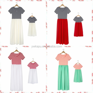 2018 d'été sans manches paillettes maman et moi robe élégante mère et fille jupe - Product Image 6