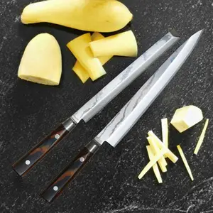 Cuchillos Para Sushi Afiada Faca Yanagiba 8 Polegadas Aço Damasco Sushi Sashimi Faca De Cozinha Japonesa