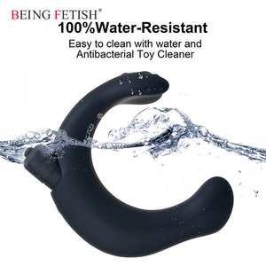Silicona de composición doble negro retardo prematura vibrador bala hombres Prostate Massager negro - Product Image 4