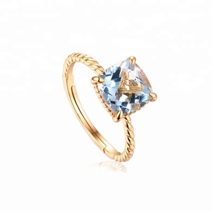 Anello in citrino in argento Sterling Vermeil oro gioielli da donna con grande gemma naturale