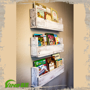 Estante de exhibición de pintura de madera, estantería rústica para libros, soporte para revistas antiguo, personalizado - Product Image 3