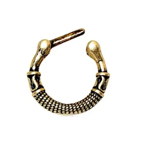 Antika Altın Kaplama Yunan Inspired Vintage Septum Clicker Piercing