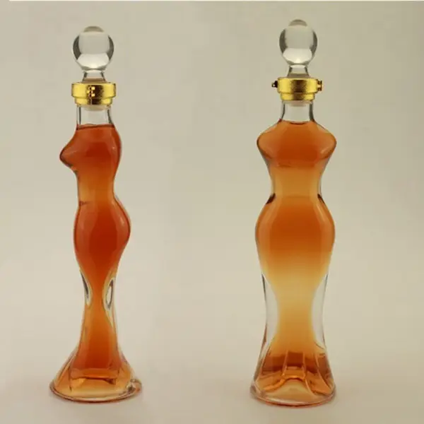 Красивая Женская стеклянная бутылка в форме тела объемом 500 мл, винные бутылки, бутылка для шампанского