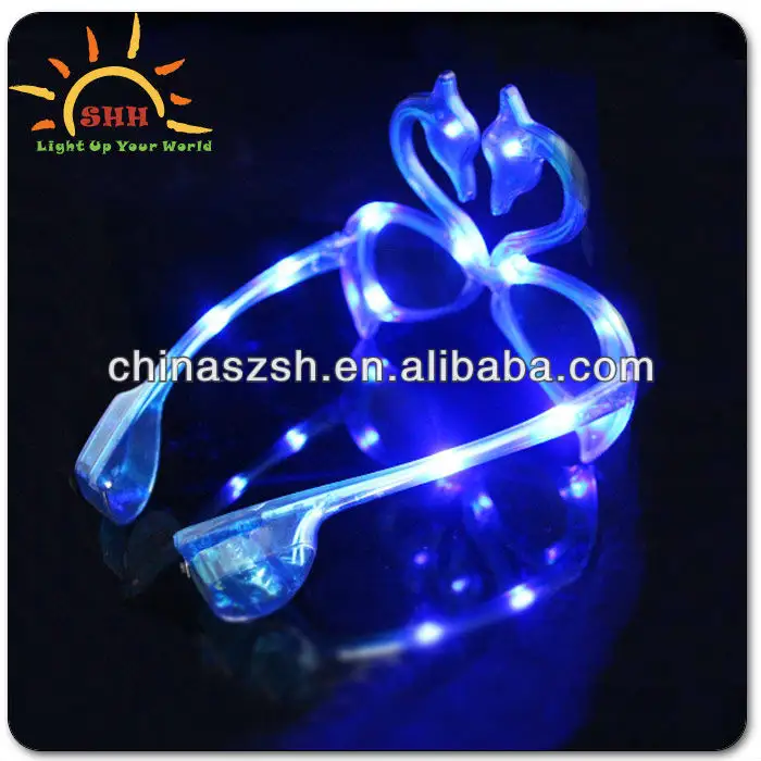 2013 hot sale LED flashing swan sunglasses for party