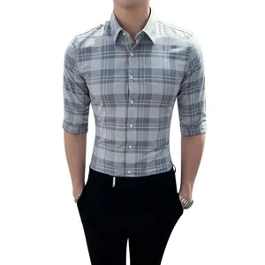 Camisa de los hombres quadratisches Langarm-Logo mit individuellem Aufdruck DESIGN SHIRT SHIRT für Männer 2019 neue Mode-Großhandels fabrik