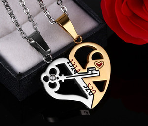 Collier pendentif clé et serrure 1314520, bijoux de mariage pour couple, amoureux, femmes et hommes - Product Image 4
