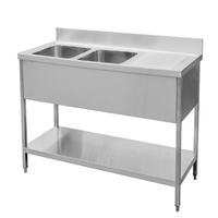 Évier de cuisine en acier inoxydable de 1,8 mètre / Table de travail en acier inoxydable avec étagère inférieure / Évier de cuisine en acier inoxydable pour restaurant