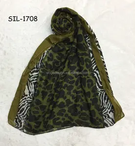 China Yiwu hot designer lady men viscose chiffon long muffler head wrap print zebra leopard stock cheap scarf