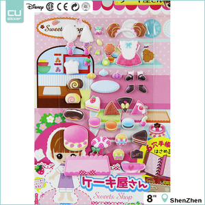 Custom Promotional Gifts 3D Foam Kids Kawaii Stickers