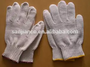 Calibre 7 blanqueador de color blanco de algodón de color de seguridad guantes de trabajo/mejor herramienta de mano marcas