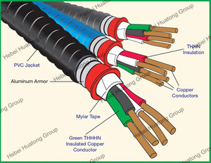 600V Cuivre 12AWG AC CABLE MC câble blindé 14/2 12/2 14/3 12/3 <span class=keywords><strong>TECK</strong></span> 90 CABLE avec UL listé - Product Image 5