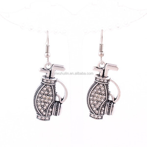 E0171 <span class=keywords><strong>Yiwu</strong></span> Huilin Bijoux usine en gros bouteille de vin forme crochet boucles d'oreilles accessoires De Sport de golf sac à dos boucle d'oreille - Product Image 5