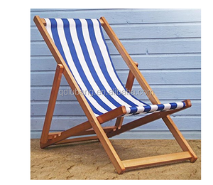 Silla de playa plegable de madera tradicional, sillas de playa plegables portátiles de madera dura personalizadas, venta al por mayor