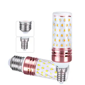 Lâmpada de alumínio muda de cor, 85v-265v, branco, quente, 3 cores, e27, e14, led milho