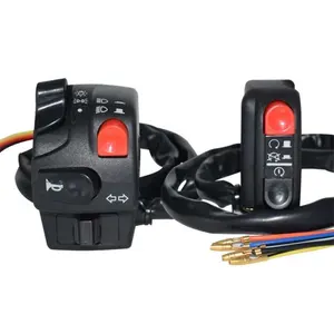 Набор кнопочных выключателей на руль мотоцикла, электрические переключатели управления освещением для мотоцикла, правый и левый переключатели для BMW Honda