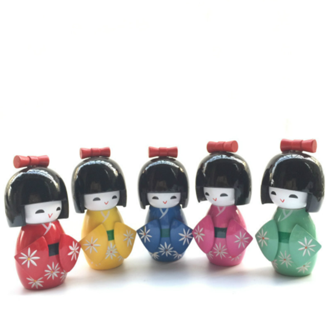 Wholesale Large Japanese Doll Ornaments Wood Crafts for Home Decoration
