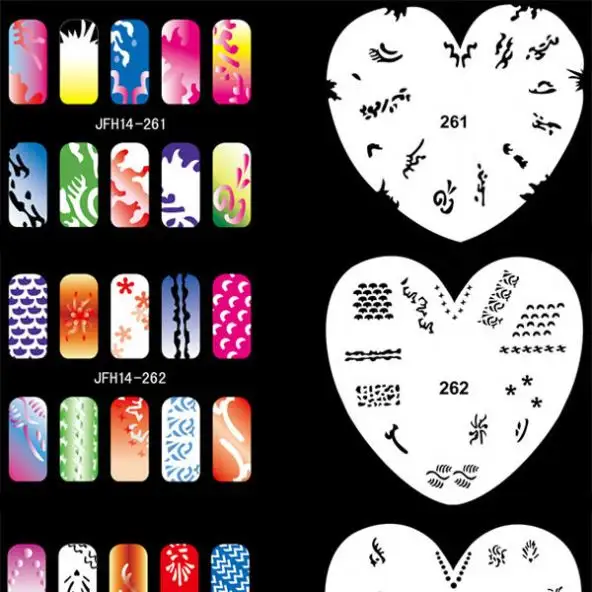 Airbrush Nail Art Stencil Set 14, 20 Sheet Stencil Set with an Average of 16 Different Nail Art Design Patterns