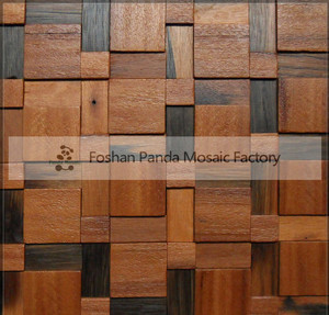 Carrelage mural en bois rustique, mosaïque marron, pour chambre à coucher, haut de gamme, MC101208 - Product Image 6
