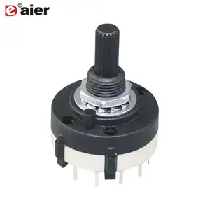 RTS-01 1/2/3/4 Pole Mini SMD Rotary Switch With 20MM 18 Teeth Knurl Shaft