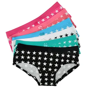 Boxer en coton pour femme, sous-vêtement, mignon, étoiles imprimées, Shorts courts pour filles, culottes intimes, Lingerie pour dames, collection