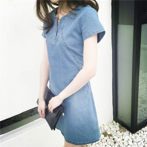 Signore di modo di Estate Del Manicotto Del Bicchierino del Vestito Delle Donne Più Il Formato Del <span class=keywords><strong>Denim</strong></span> del Vestito - Product Image 6