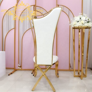 Sillas de Hotel de comedor de boda de terciopelo azul real hechas a mano con cojín intercambiable X patas de acero inoxidable para uso en la sala de estar - Product Image 2