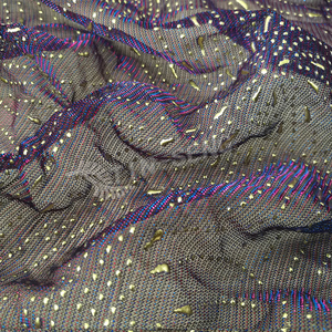 Hai Tông Màu Thay Đổi Ánh Trăng Vải, Kim Loại Phản Xạ Lurex Lưới Vải với Vàng Lame - Product Image 2
