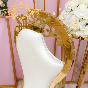 Chaises de décoration de mariage, chaises dorées pour le roi et la reine, à vendre, meubles en acier inoxydable - Product Image 3