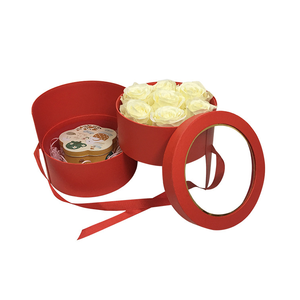 Boîtes à fleurs rondes pour la saint-valentin, vente en gros, avec fenêtre en PVC, livraison gratuite - Product Image 4