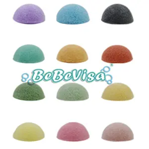 High Quality Natural Vegetable Fiber Half-ball Shaped Konjac Skincare Sponge