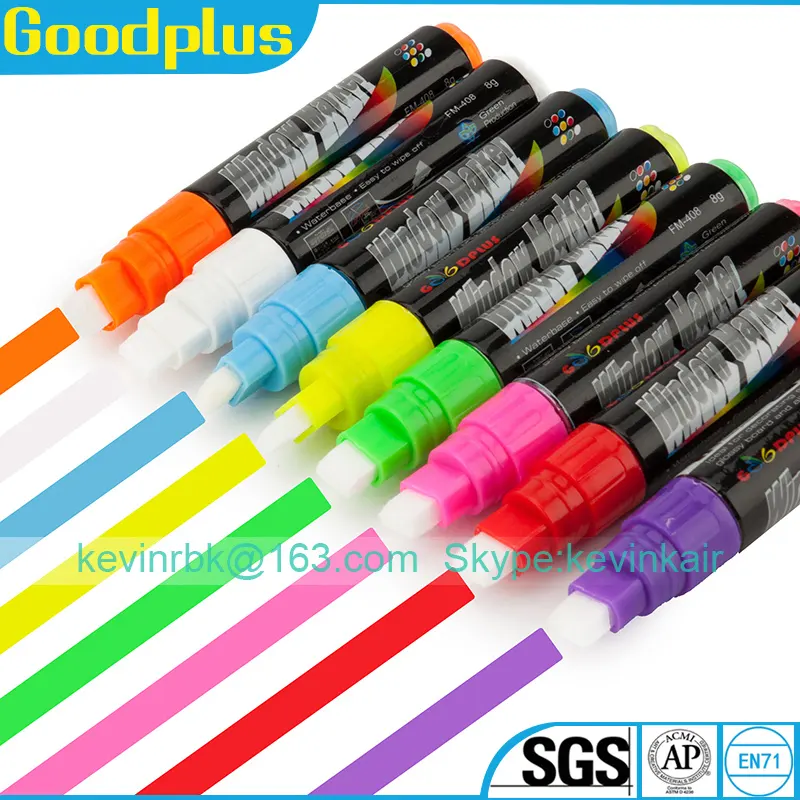 Fenêtre Marqueur stylo-néon couleur Fluorescent marqueur stylo (Temporaire Peinture pour Voiture ou La Maison Windows craie-Lavages avec un chiffon)