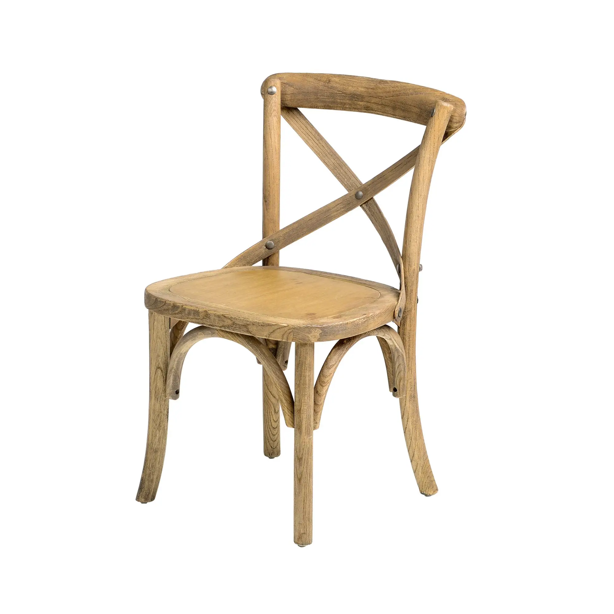 Vente en gros de chaises de fabricant, pour banquets, événements, noces, fêtes, X, chaises de salle à manger à dossier croisé en bois, empilables en bois et chêne