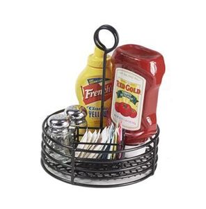 Standing Type Single Tier Iron Black <strong>Table</strong> <strong>Caddy</strong> with Number Clip Condiment Holder for Kitchen - Product Image 2