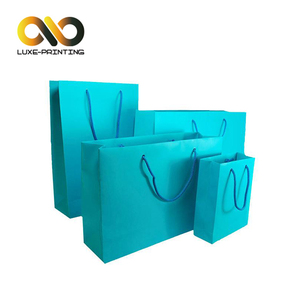 Moda azul color Conjunto de 4 tamaño papel de alta calidad zapatos de compras bolsa de regalo - Product Image 3