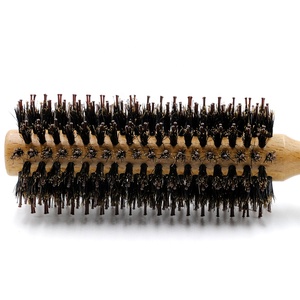 High Quality Antistatic Curly Hair Care Comb Boar Bristle Salon Home Brush Roll Round <strong>Wooden</strong> Gourd Handle <strong>Hairbrush</strong> - Product Image 3