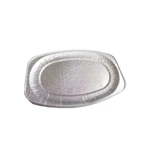 Large Size Embossed Oval aluminium foil food container tray