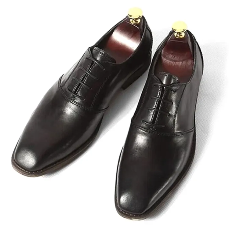 2023 Hot Selling Wholesale Stylish Mens Black Leather Formal Italian Dress Men Business Shoes