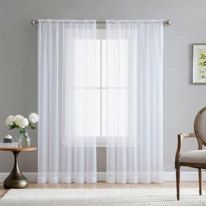 DaiRui Rideau transparent en tulle <span class=keywords><strong>blanc</strong></span> <span class=keywords><strong>uni</strong></span> pour la chambre à coucher du salon arabe de haute qualité à la mode - Product Image 2