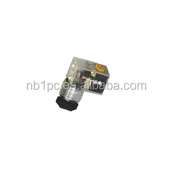 Din 43650-C Line-Socket Plug for Valve Solenoid Coils Connector DIN43650C w LED Light AC Voltage