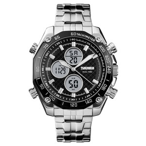 Boîtier en or en acier inoxydable confiture tangan numérique montres 3 atm étanche hommes poignet skmei 1302 - Product Image 2