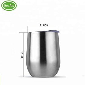 <span class=keywords><strong>Verre</strong></span> à vin Double paroi 12oz avec jante en acier inoxydable, gobelet à vin sans pieds - Product Image 3