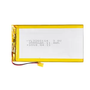 ליתיום פולימר סוללה 3.7 v 3000mah 3260114 נטענת lipo 3.8V ליתיום פולימר חבילות