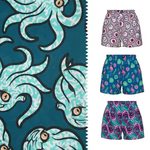 Pure 100% Katoen Boxers Eilanden Shirt Vakantie Boxshorts Prints Man Mannen Zwemmen Strand Shorts Gedrukt Stof