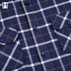 Nuevo diseño de <span class=keywords><strong>lana</strong></span> acabado Marina marcada bolsillos en el pecho de franela caliente los hombres camisas - Product Image 5