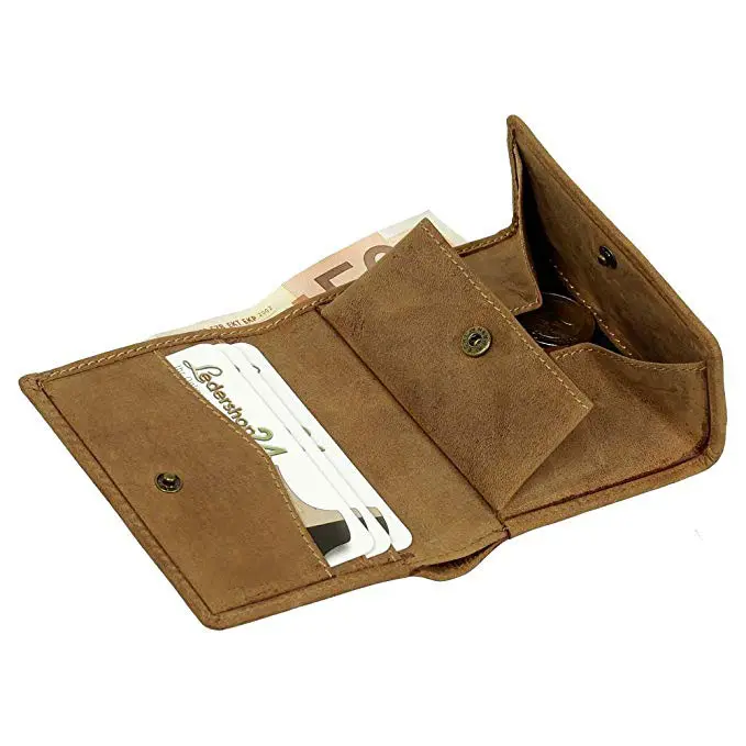 Purse Sporty Leather Men's Purse Brown coin purse wallet with coin sorter slim front pocket wallet coin