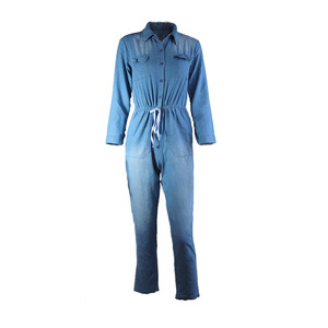 <span class=keywords><strong>Combinaison</strong></span> décontractée en denim à manches longues Clubwear <span class=keywords><strong>Combinaison</strong></span> en jean sexy pour femmes élégante grande taille - Product Image 4