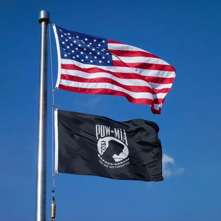 3x5 ft. 100% Polyester schwarz USA Vereinigte Staaten Amerika Sie werden nicht vergessen Gefangener des Krieges POW MIA Flagge