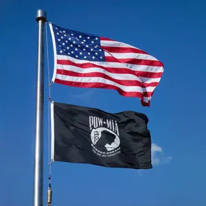 3x5 ft. 100% Polyester black USA united states america You are not forgotten Prisoner of War POW MIA Flag