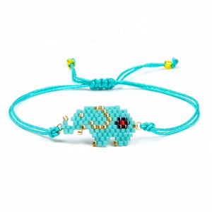 MI-B180391 Moyamiya Miyuki elefante suerte pulsera India hecho a mano con cuentas - Product Image 5