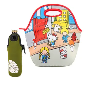 جديد تصميم لطيف طفل حقيبة مصنوعة من المطاط الصناعي لحفظ وجبة الغداء مع تعليب حقيبة للحفاظ على البرودة